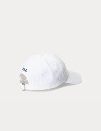 cotton chino ball cap in white / newport navy