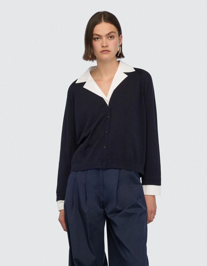 Semi Couture lange mouw gilet navy