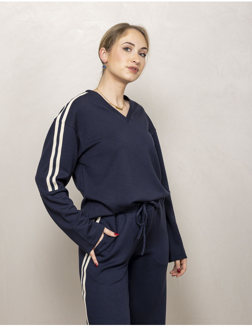 Freequent lange mouw pull navy