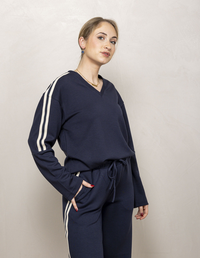 Freequent lange mouw pull navy