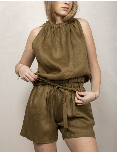 Greek Archaic Kori bermuda kaki