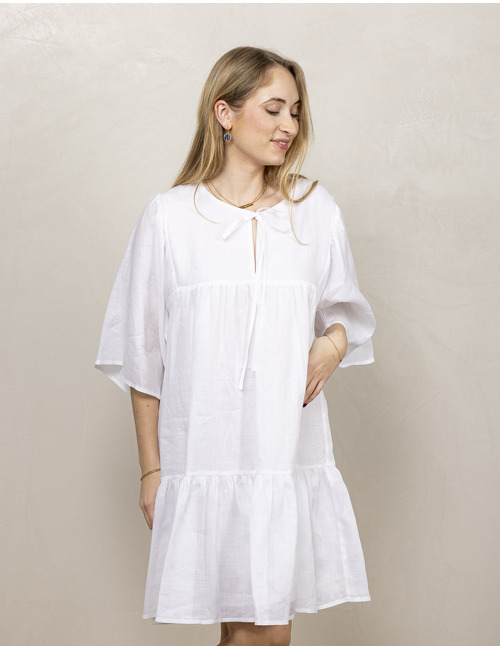 Greek Archaic Kori kort kleed wit