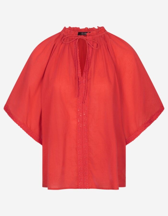 Ibana 3/4 mouw bloes coral