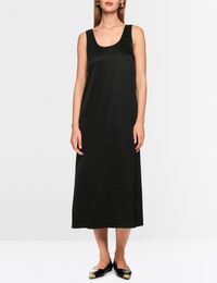 satijnen midi-jurk met bandjes