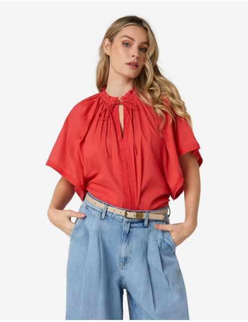 Ibana 3/4 mouw bloes coral