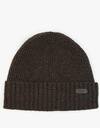 Carlton wollen beanie in mid brown met ribstructuur