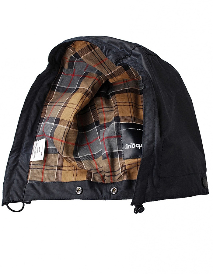 Capuchon Bedale in navy van gewaxed katoen