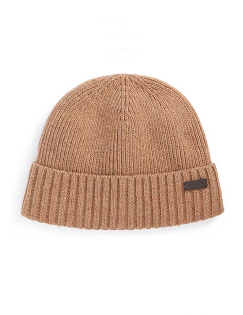 Carlton wollen beanie in military brown met ribstructuur