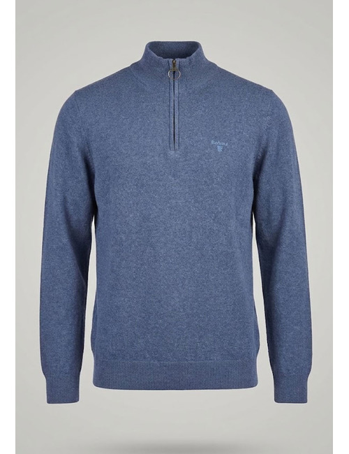 Barbour pull met korte rits blauw
