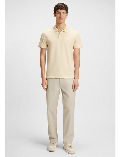 Slim fit polo in stretchkatoen met logopatch