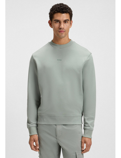 Relaxed fit sweatshirt in katoenen badstof met contrastlogo