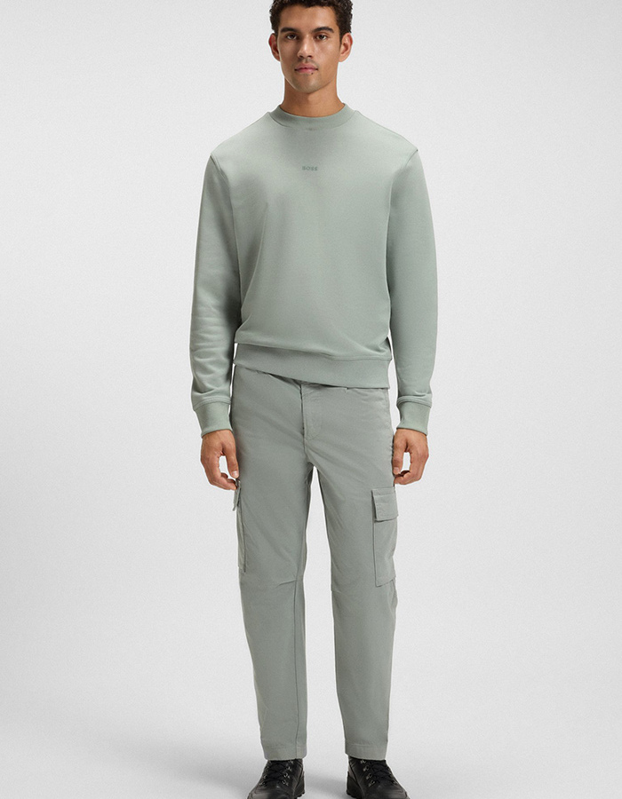 Relaxed fit sweatshirt in katoenen badstof met contrastlogo