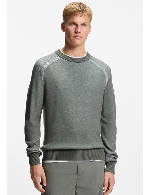 Relaxed fit trui in wolmix met ribstructuur