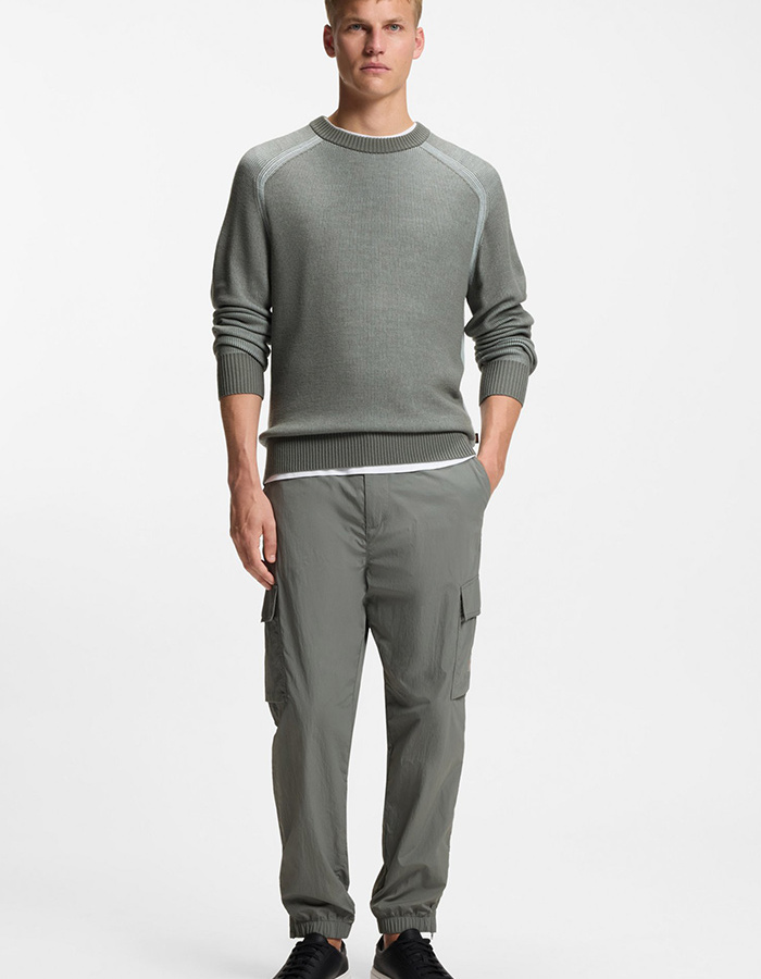 Relaxed fit trui in wolmix met ribstructuur