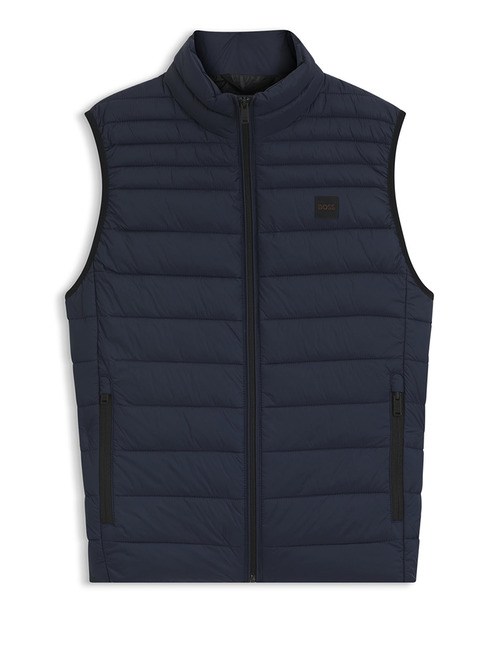 Slim fit bodywarmer in gerecycled polyamide donkerblauw