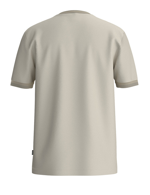 Slim fit T-shirt in gemerceriseerd katoen met contrastdetails