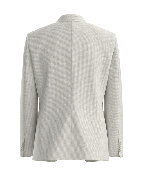 Regular fit blazer in katoenmix met linnen in beige/ecru