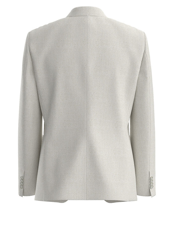 Regular fit blazer in katoenmix met linnen in beige/ecru