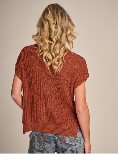 Due Amanti korte mouw pull roest