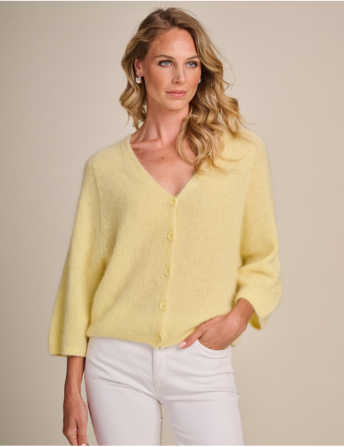 Due Amanti lange mouw gilet geel