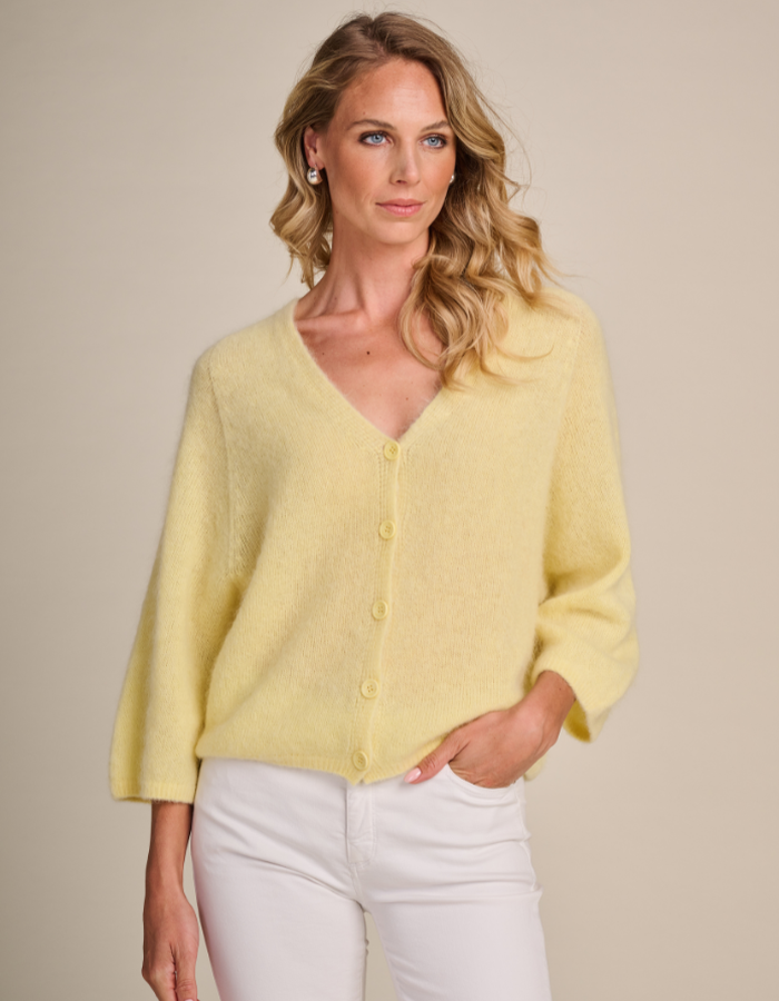 Due Amanti lange mouw gilet geel