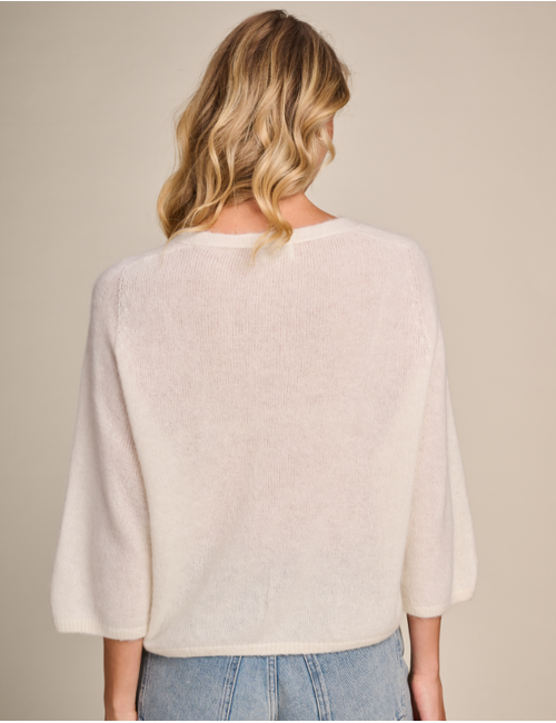 Due Amanti lange mouw gilet wit