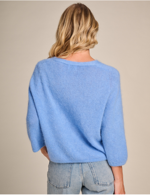 Due Amanti lange mouw gilet blauw