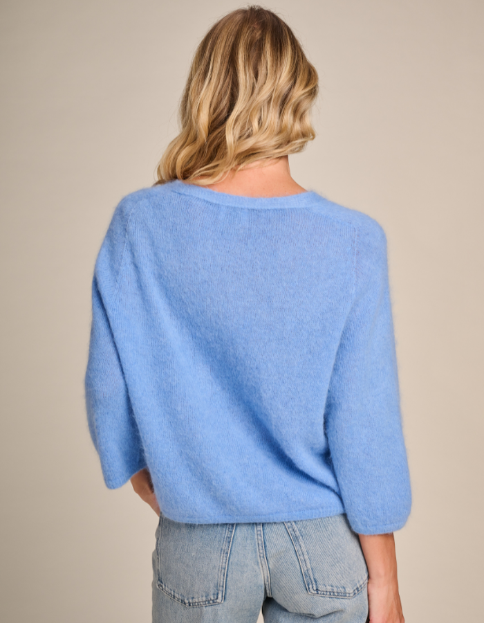 Due Amanti lange mouw gilet blauw