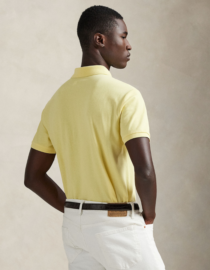 Custom Slim Fit Stretch Mesh Polo Shirt in Wicket Yellow