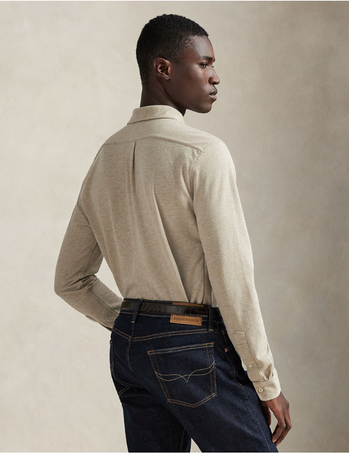 Featherweight Mesh Shirt in Tuscan Beige Heather