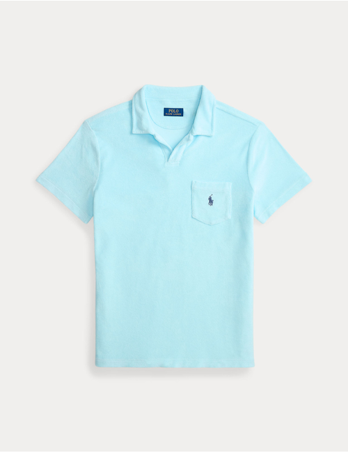 Terry Polo Shirt in Soft Aqua