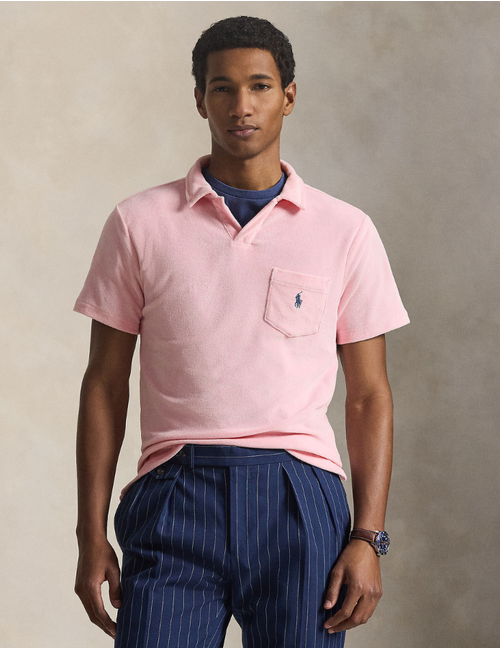 Terry Polo Shirt in Garden Pink