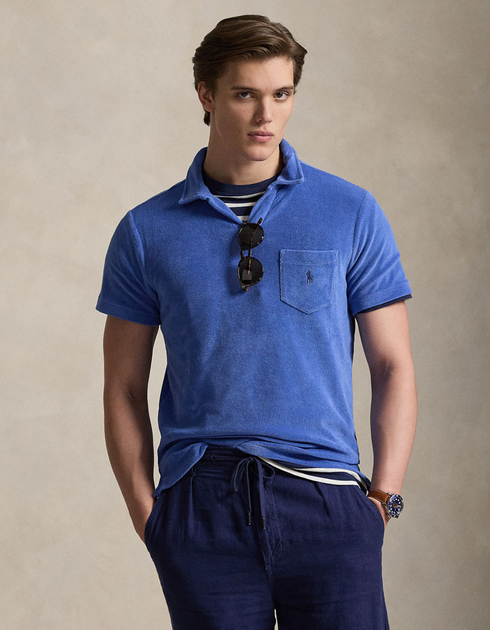 Terry polo in Modern Royal van zachte katoen-terry