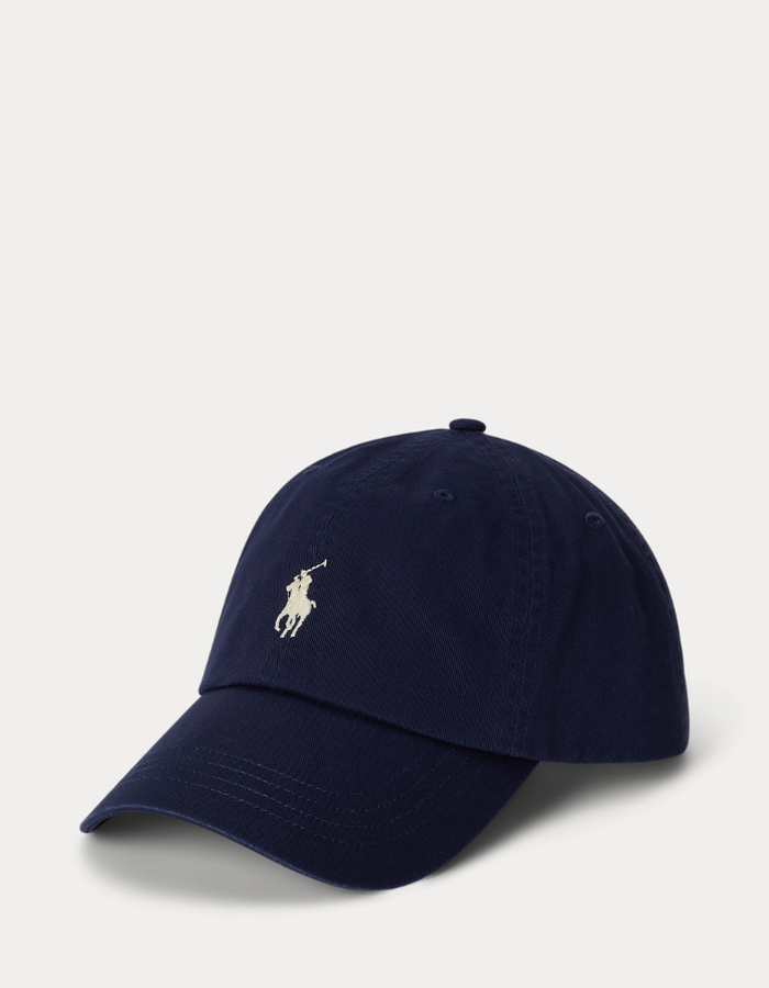the iconic cotton chino ball cap in newport navy cream