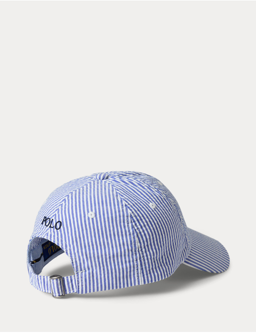 seersucker ball cap in cruise royal seersucker