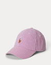seersucker ball cap in resort rose seersucker