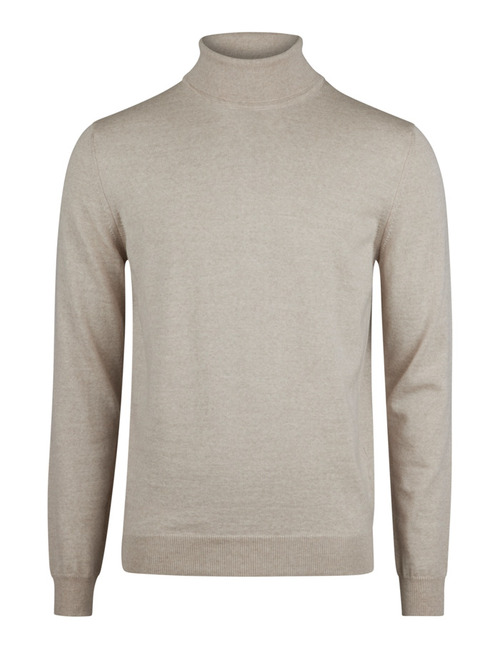 Luxe Baruffa-merinowollen coltrui in light beige