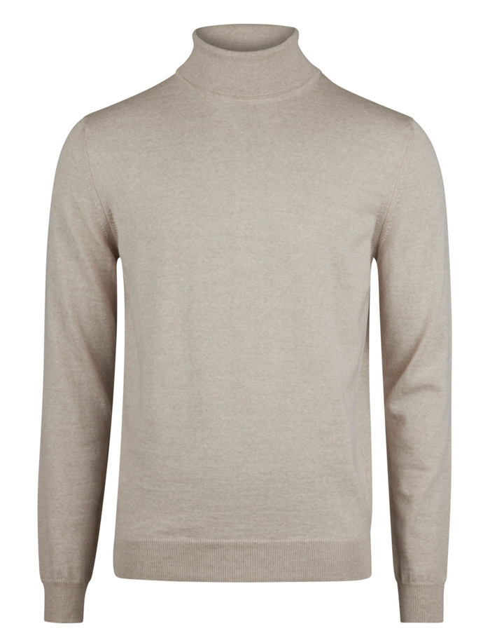 Luxe Baruffa-merinowollen coltrui in light beige