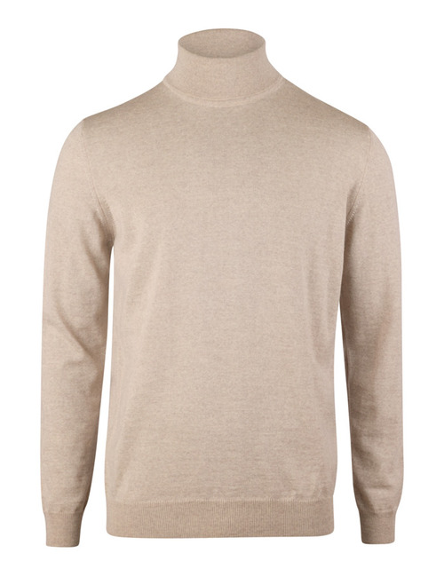 Luxe Baruffa-merinowollen coltrui in light beige