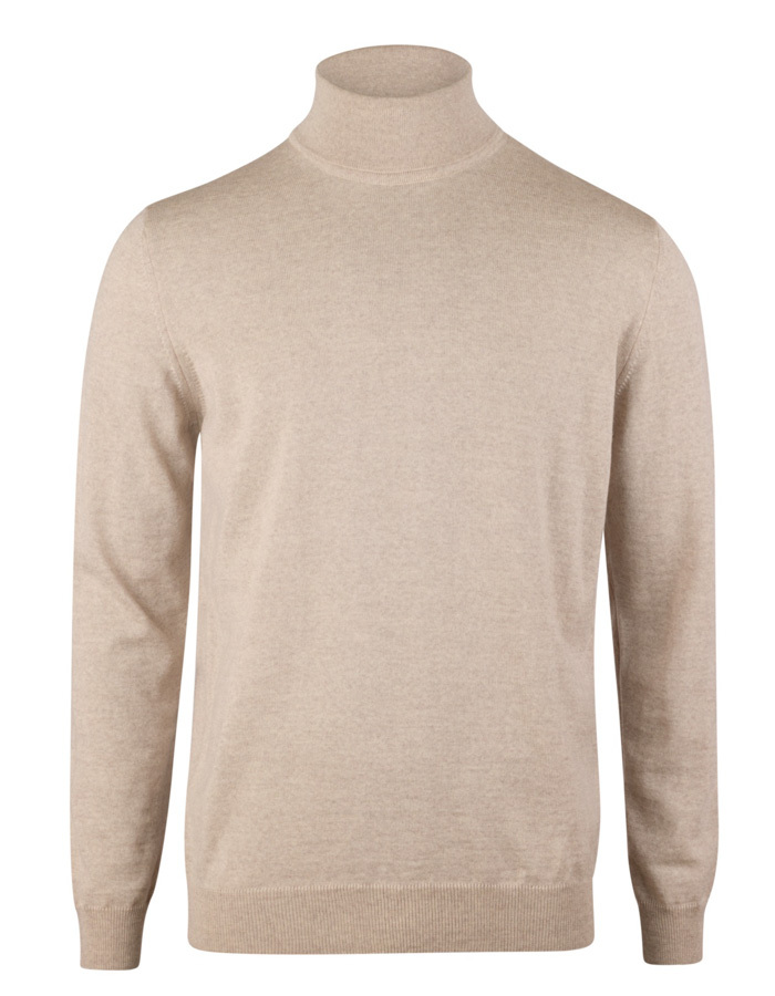 Luxe Baruffa-merinowollen coltrui in light beige