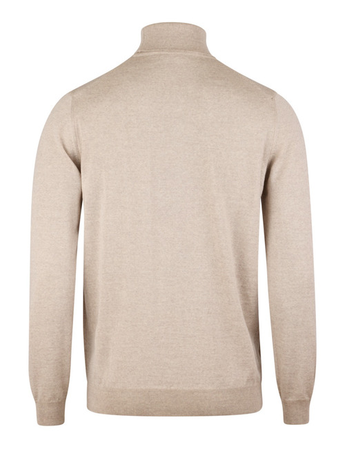 Luxe Baruffa-merinowollen coltrui in light beige