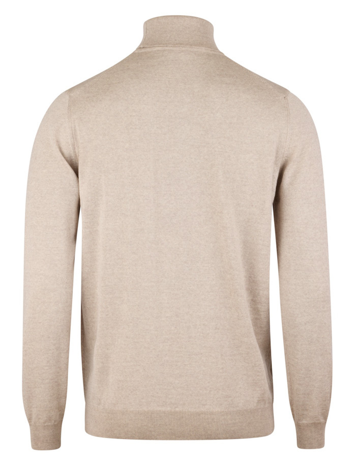 Luxe Baruffa-merinowollen coltrui in light beige