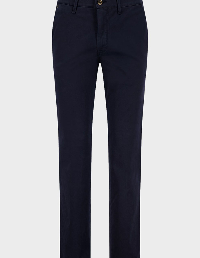Modern fit satijnen chino met comfort stretch Benito