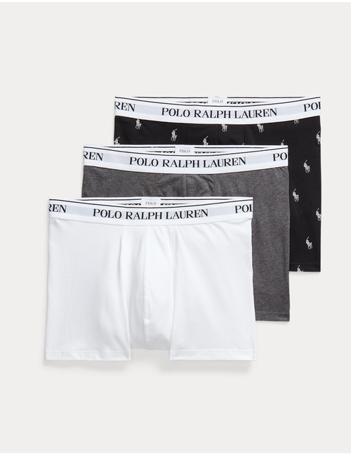 Driepack stretchkatoenen boxershorts in wit, grijs en zwart