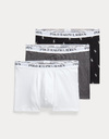 Driepack stretchkatoenen boxershorts in wit, grijs en zwart
