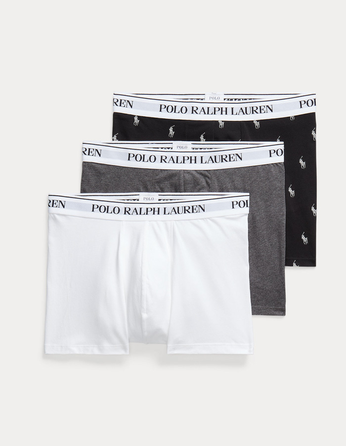 Driepack stretchkatoenen boxershorts in wit, grijs en zwart