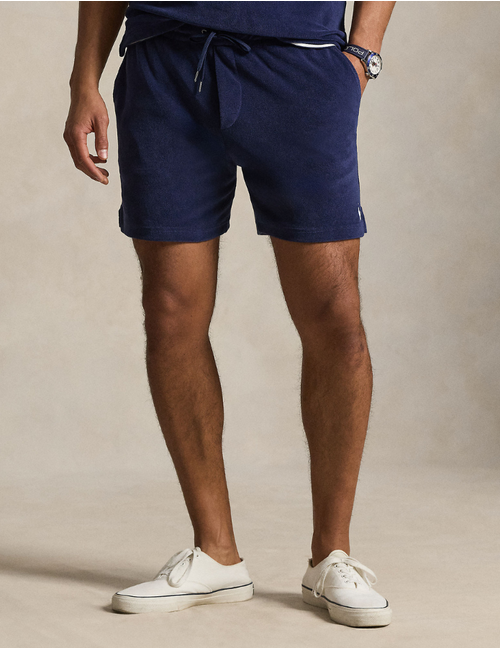 6 inch terry drawstring short in newport navy