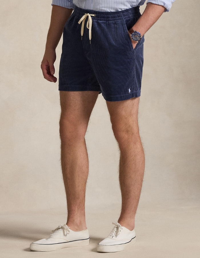 6 inch polo prepster corduroy short in boston navy