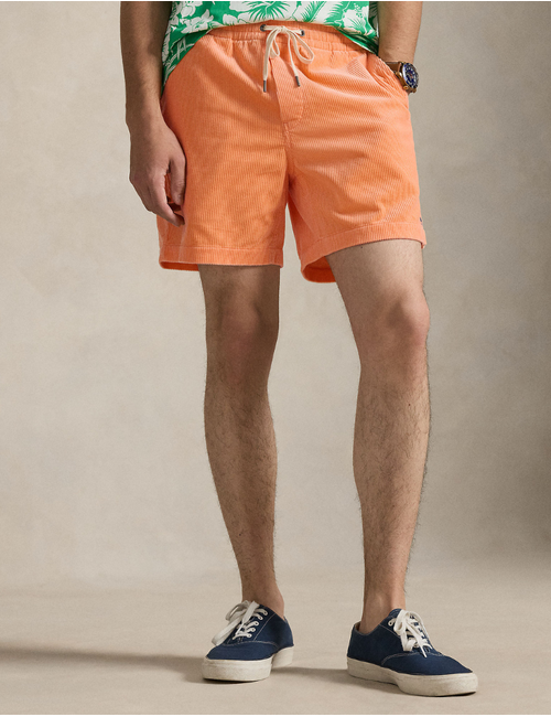6 inch polo prepster corduroy short in key west orange