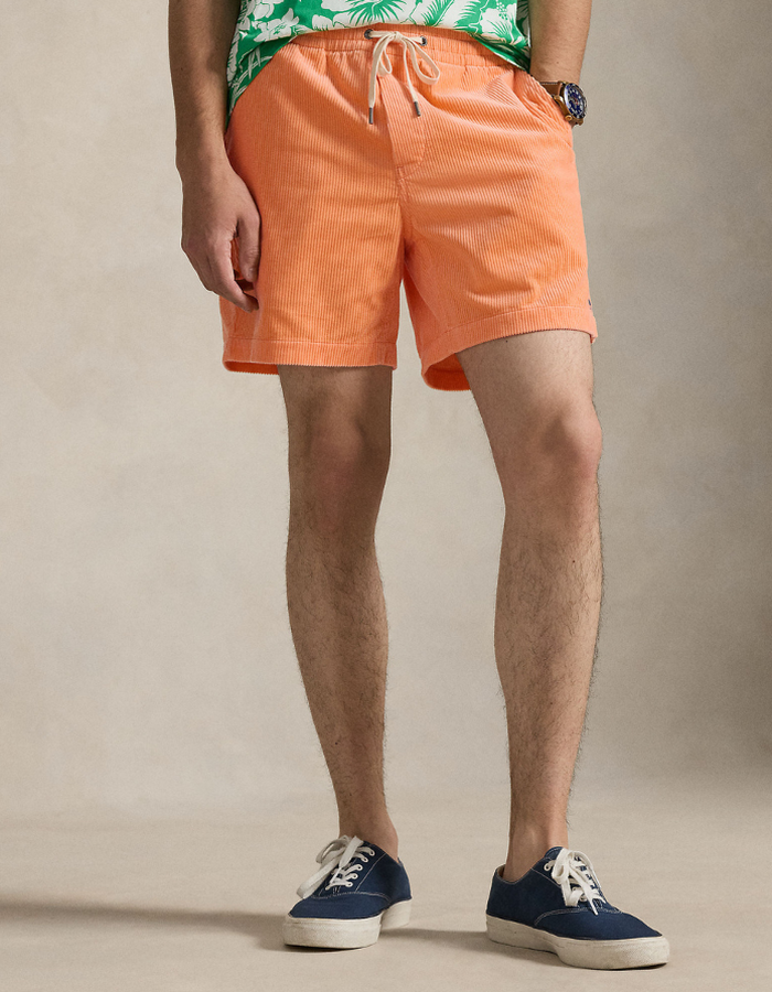 6 inch polo prepster corduroy short in key west orange